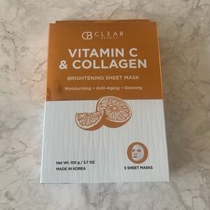 Clear Beauty‎ Vitamin C & Collagen 5 Brightening Sheet Masks